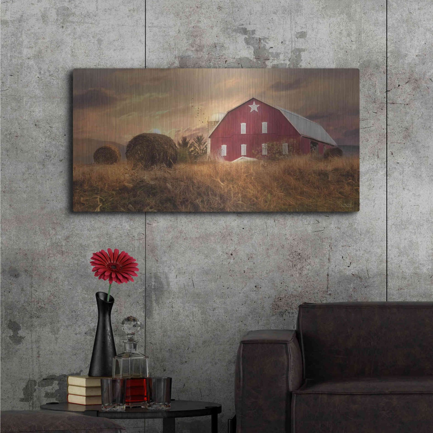 Luxe Metal Art 'Bedford County Sunset' by Lori Deiter, Metal Wall Art,48x24