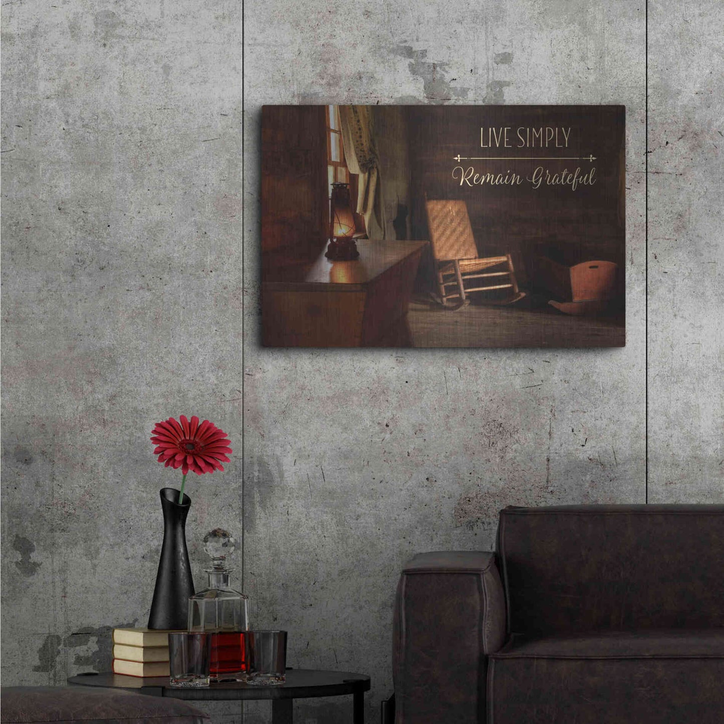 Luxe Metal Art 'Live Simply' by Lori Deiter, Metal Wall Art,36x24