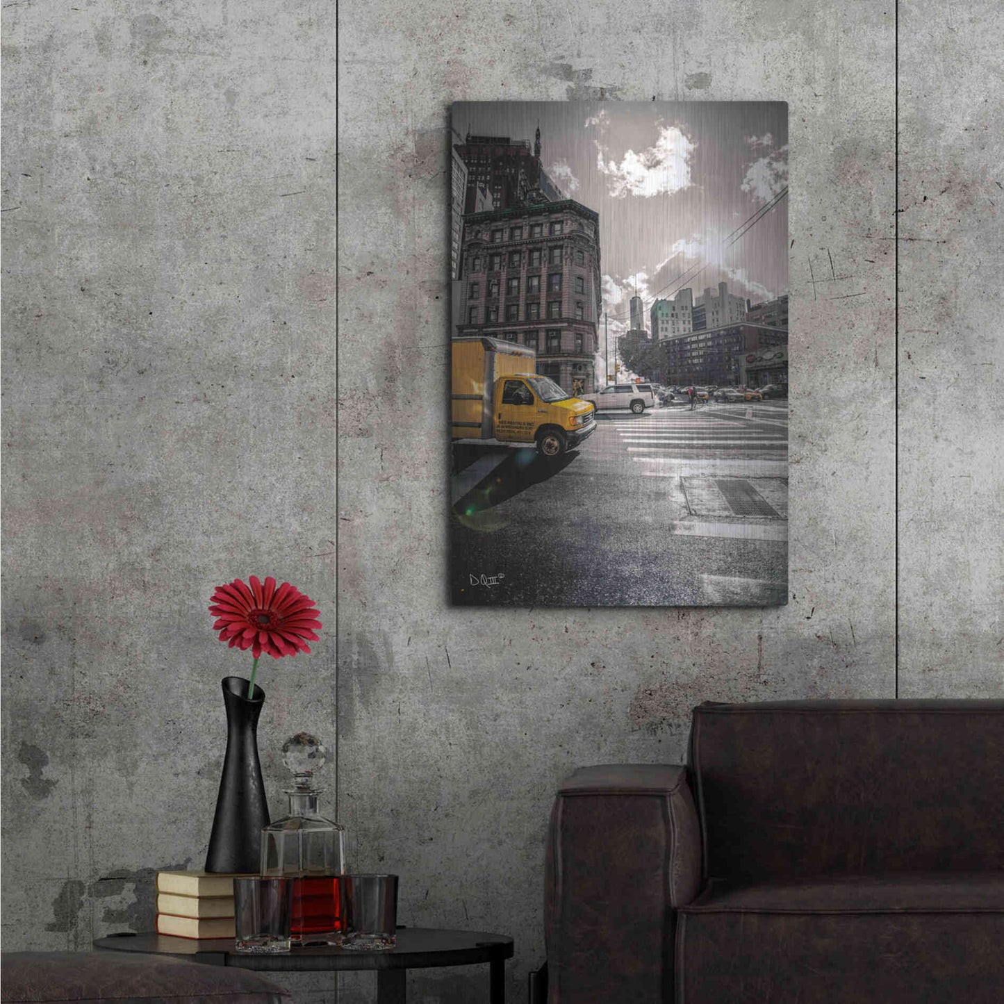 Luxe Metal Art 'Crosswalks of Manhattan I' by Donnie Quillen Metal Wall Art,24x36