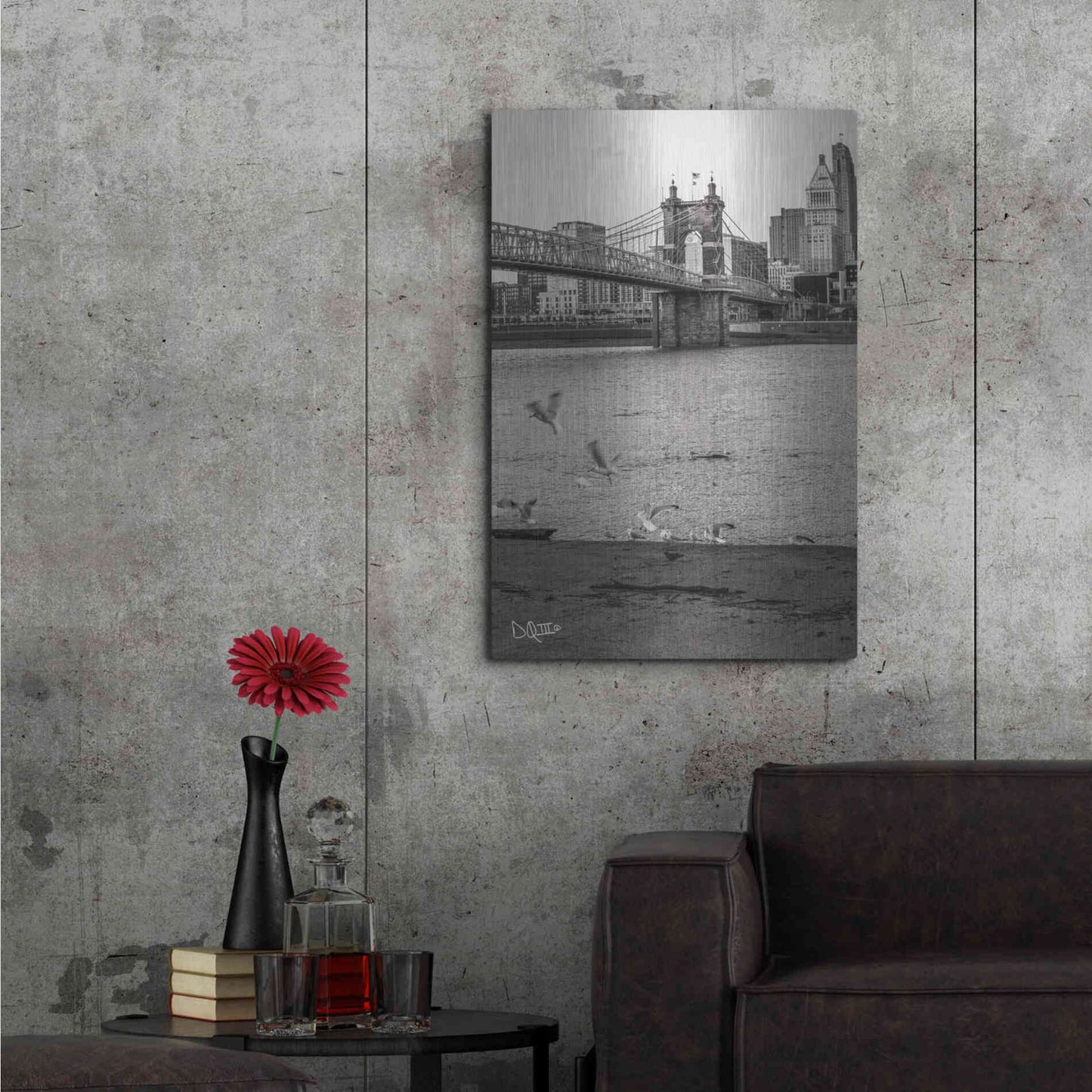 Luxe Metal Art 'Suspension Bridge I' by Donnie Quillen Metal Wall Art,24x36