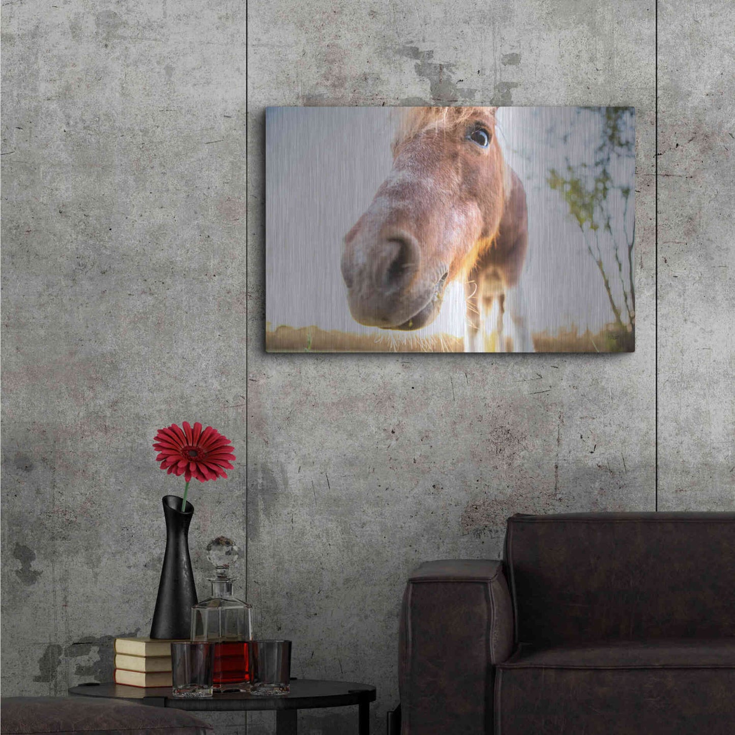 Luxe Metal Art 'Hi Horse' by Donnie Quillen Metal Wall Art,36x24