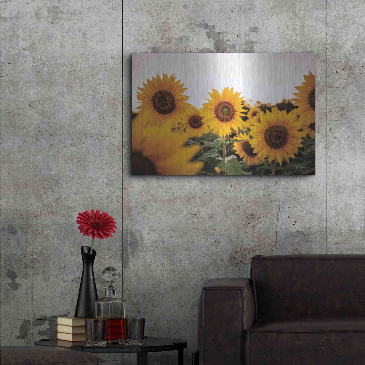 Luxe Metal Art 'Sunflower Field' by Donnie Quillen Metal Wall Art,36x24