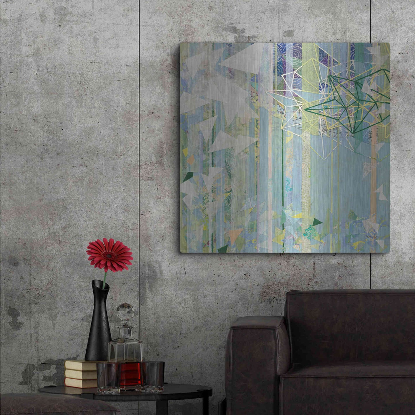 Luxe Metal Art 'Hanging Around I' by Kathy Ferguson, Metal Wall Art,36x36