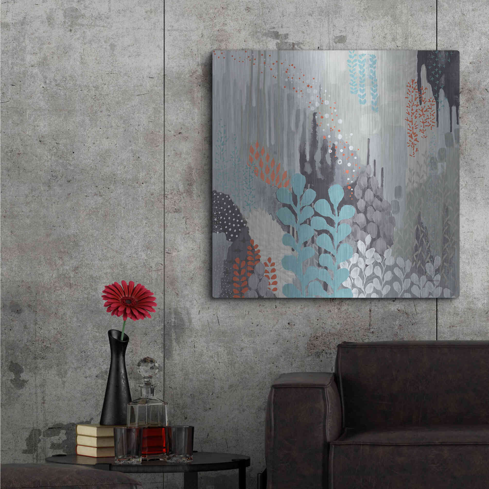Luxe Metal Art 'Gray Forest II' by Kathy Ferguson, Metal Wall Art,36x36