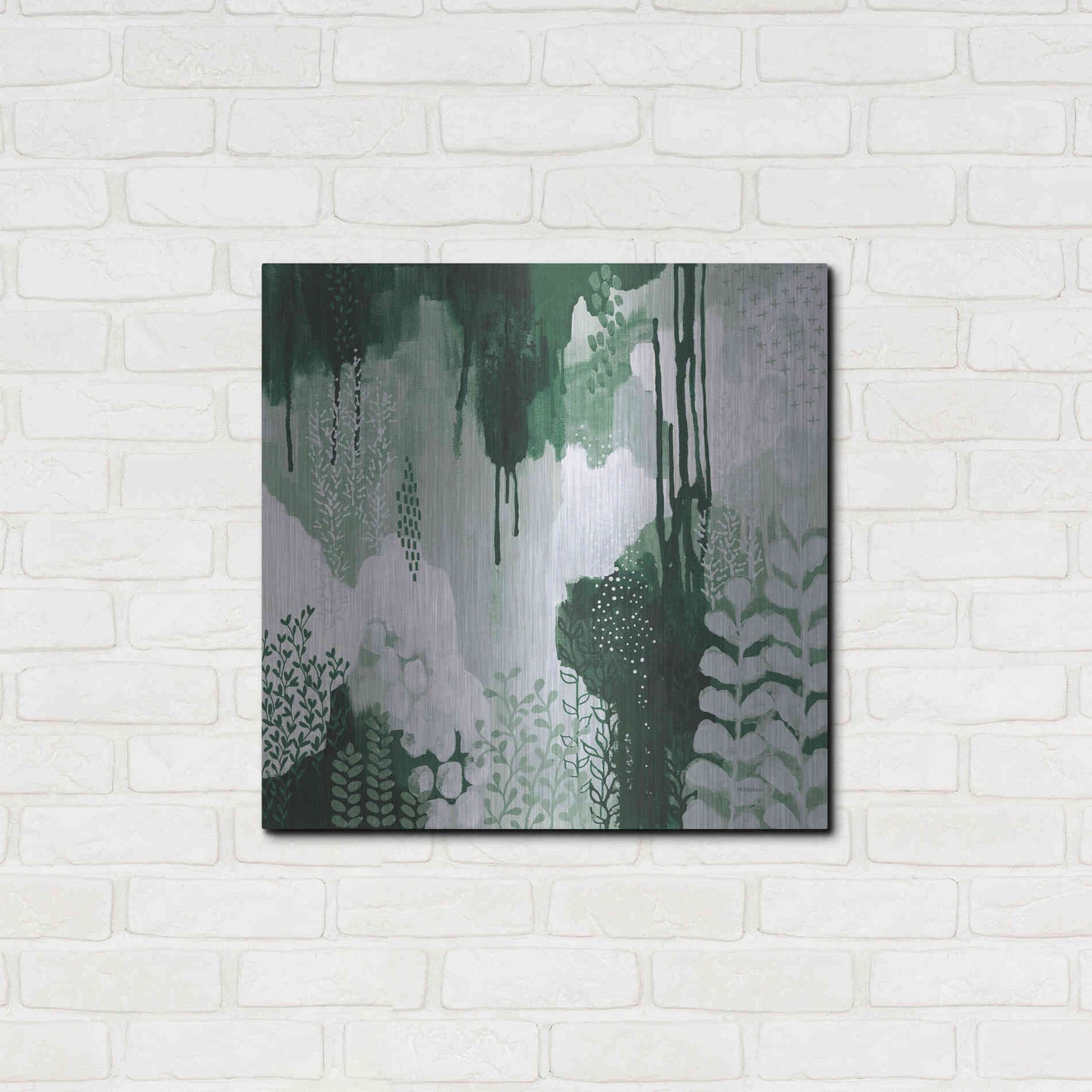 Luxe Metal Art 'Light Green Forest I' by Kathy Ferguson, Metal Wall Art,24x24
