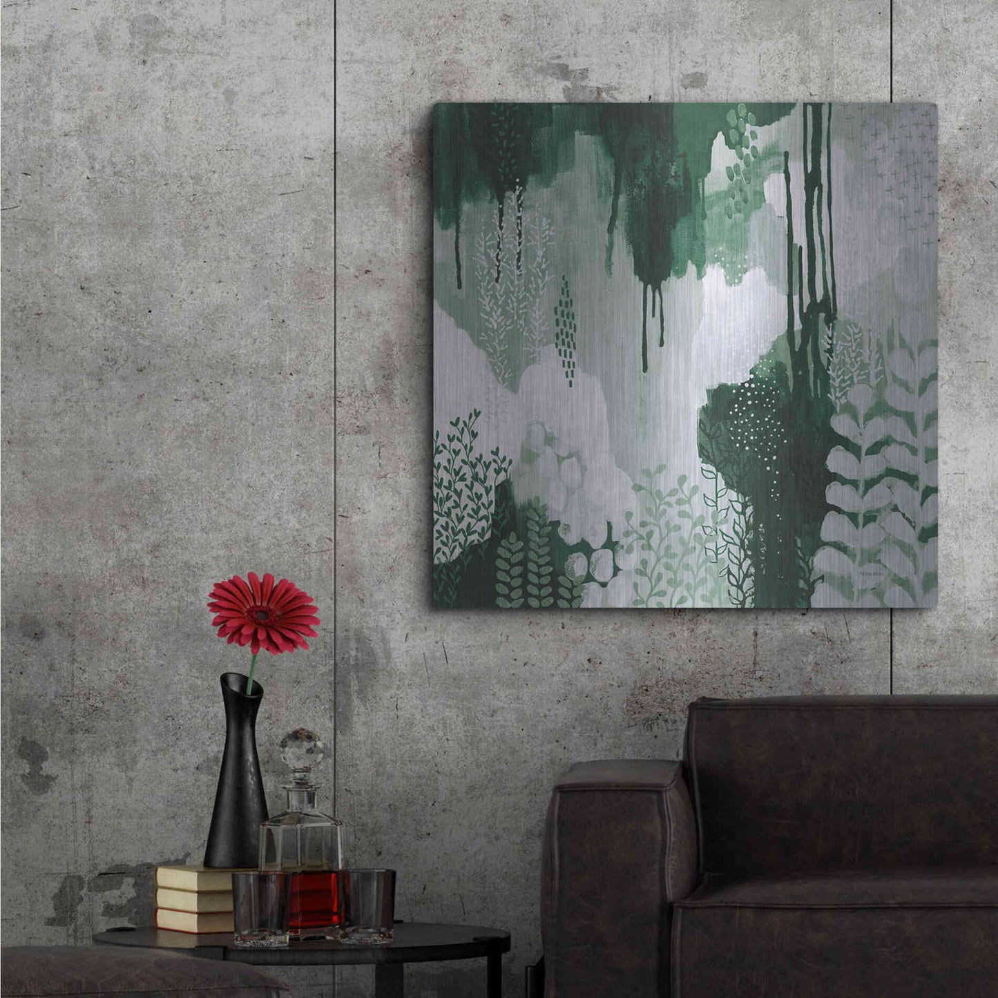 Luxe Metal Art 'Light Green Forest I' by Kathy Ferguson, Metal Wall Art,36x36