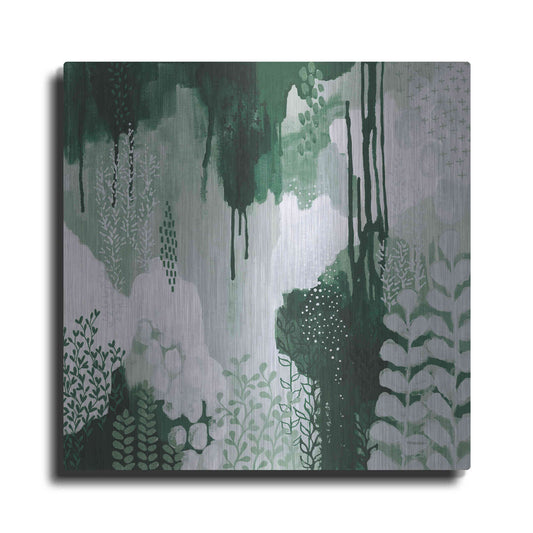 Luxe Metal Art 'Light Green Forest I' by Kathy Ferguson, Metal Wall Art