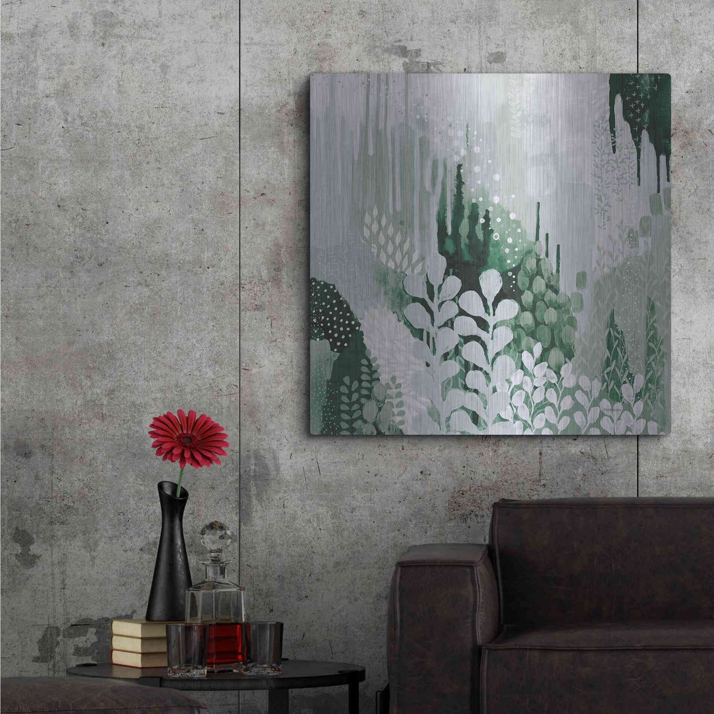Luxe Metal Art 'Light Green Forest II' by Kathy Ferguson, Metal Wall Art,36x36
