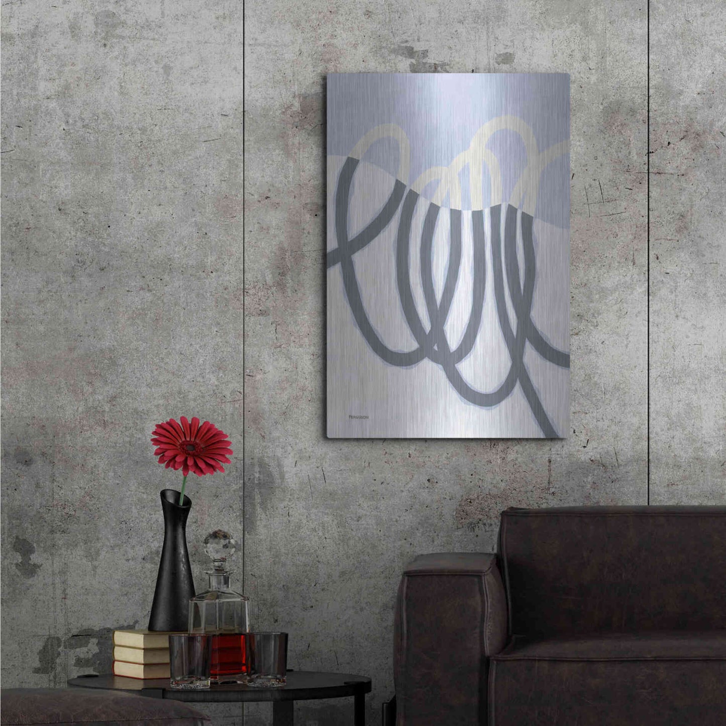 Luxe Metal Art 'Loops I' by Kathy Ferguson, Metal Wall Art,24x36