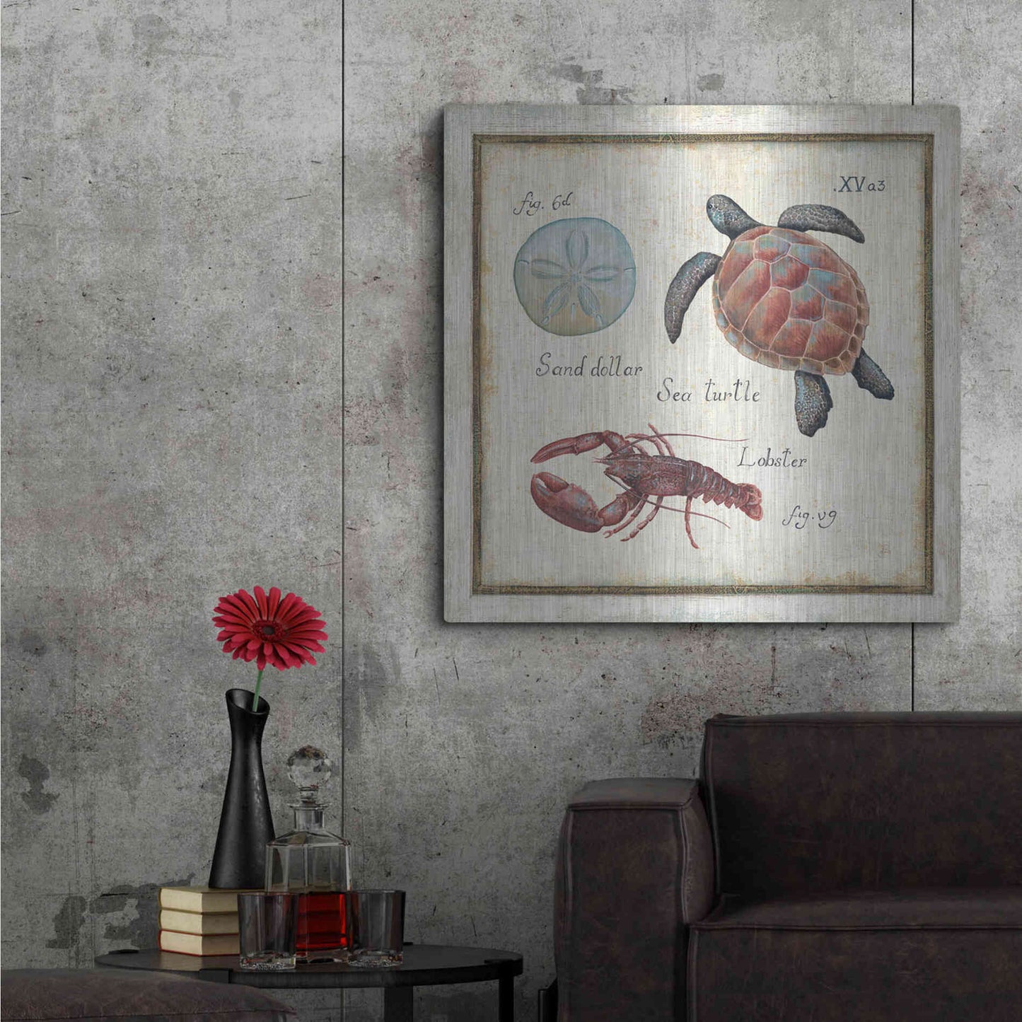 Luxe Metal Art 'Oceanography II' by Daphne Brissonet, Metal Wall Art,36x36
