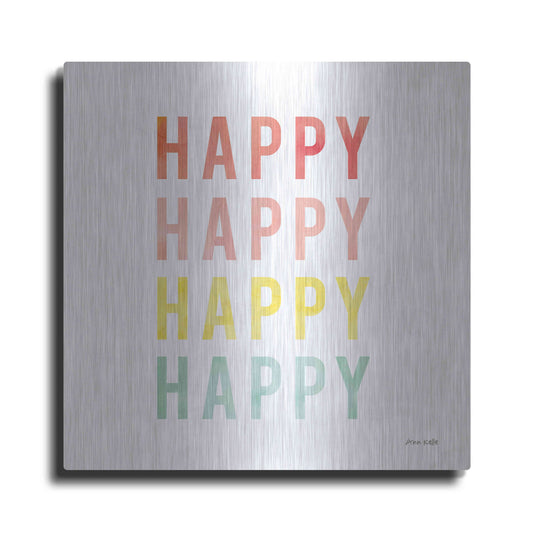 'Happy Happy' by Ann Kelle Designs, Metal Wall Art