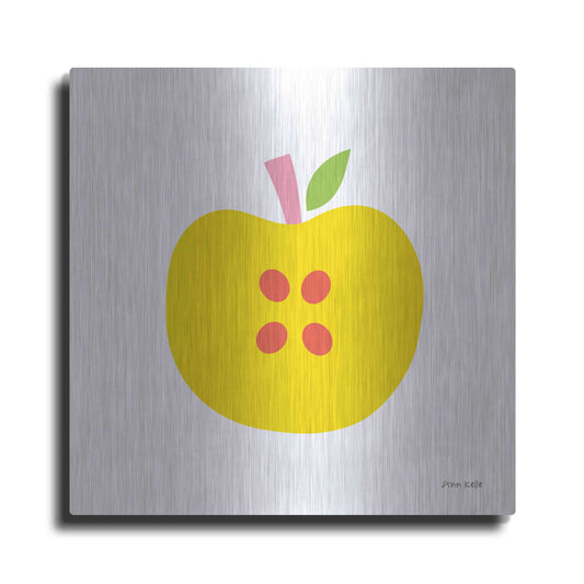 'Yellow Apple' by Ann Kelle Designs, Metal Wall Art