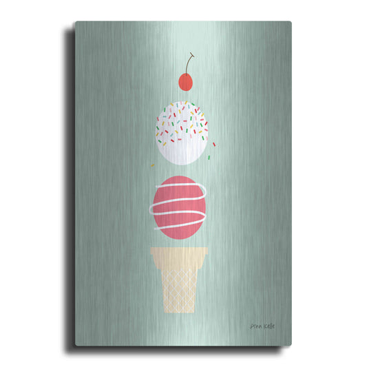 'Ice Cream and Cherry I' by Ann Kelle Designs, Metal Wall Art