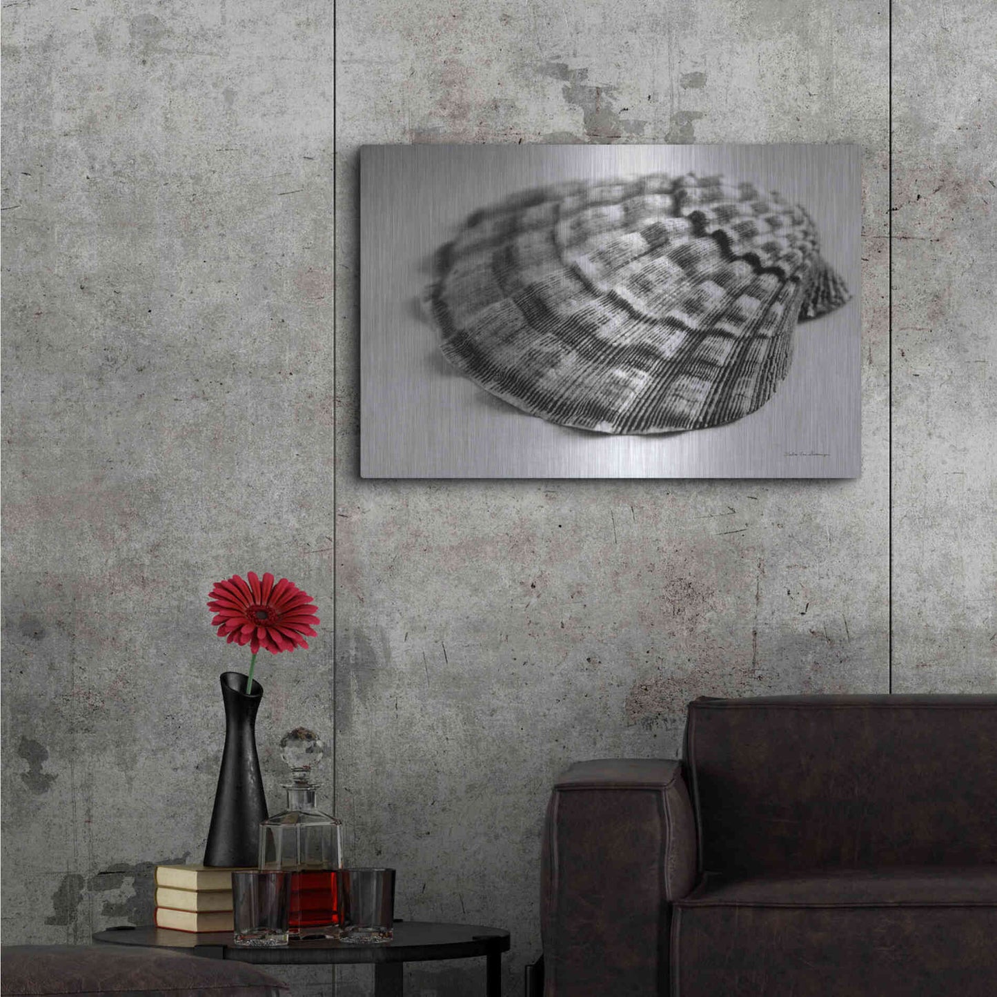 Luxe Metal Art 'Scallop 3' by Debra Van Swearingen, Metal Wall Art,36x24