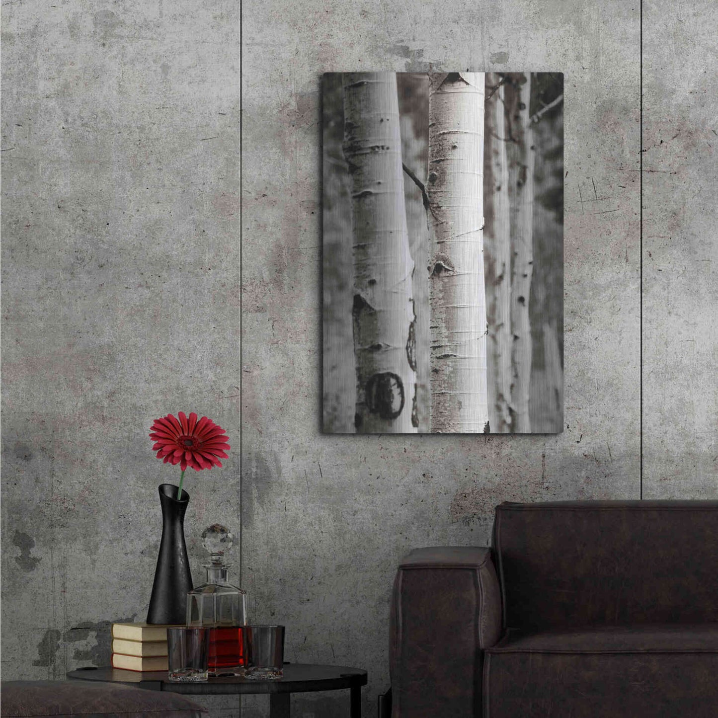 Luxe Metal Art 'Aspens I' by Debra Van Swearingen, Metal Wall Art,24x36