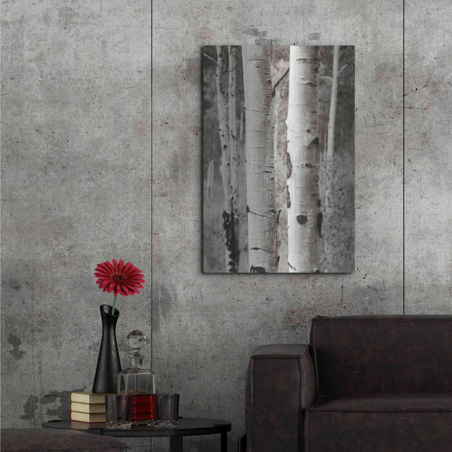 Luxe Metal Art 'Aspens II' by Debra Van Swearingen, Metal Wall Art,24x36