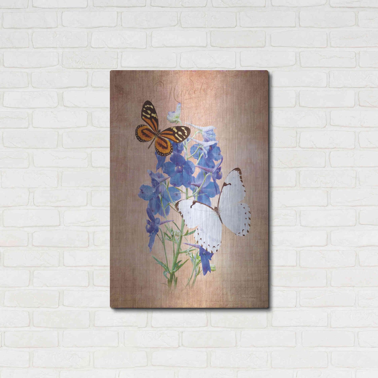 Luxe Metal Art 'Butterfly Botanical III' by Debra Van Swearingen, Metal Wall Art,24x36