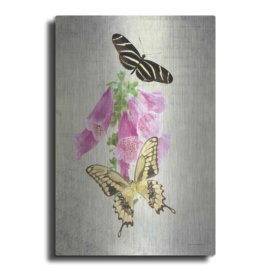 Luxe Metal Art 'Butterfly Botanical IV' by Debra Van Swearingen, Metal Wall Art