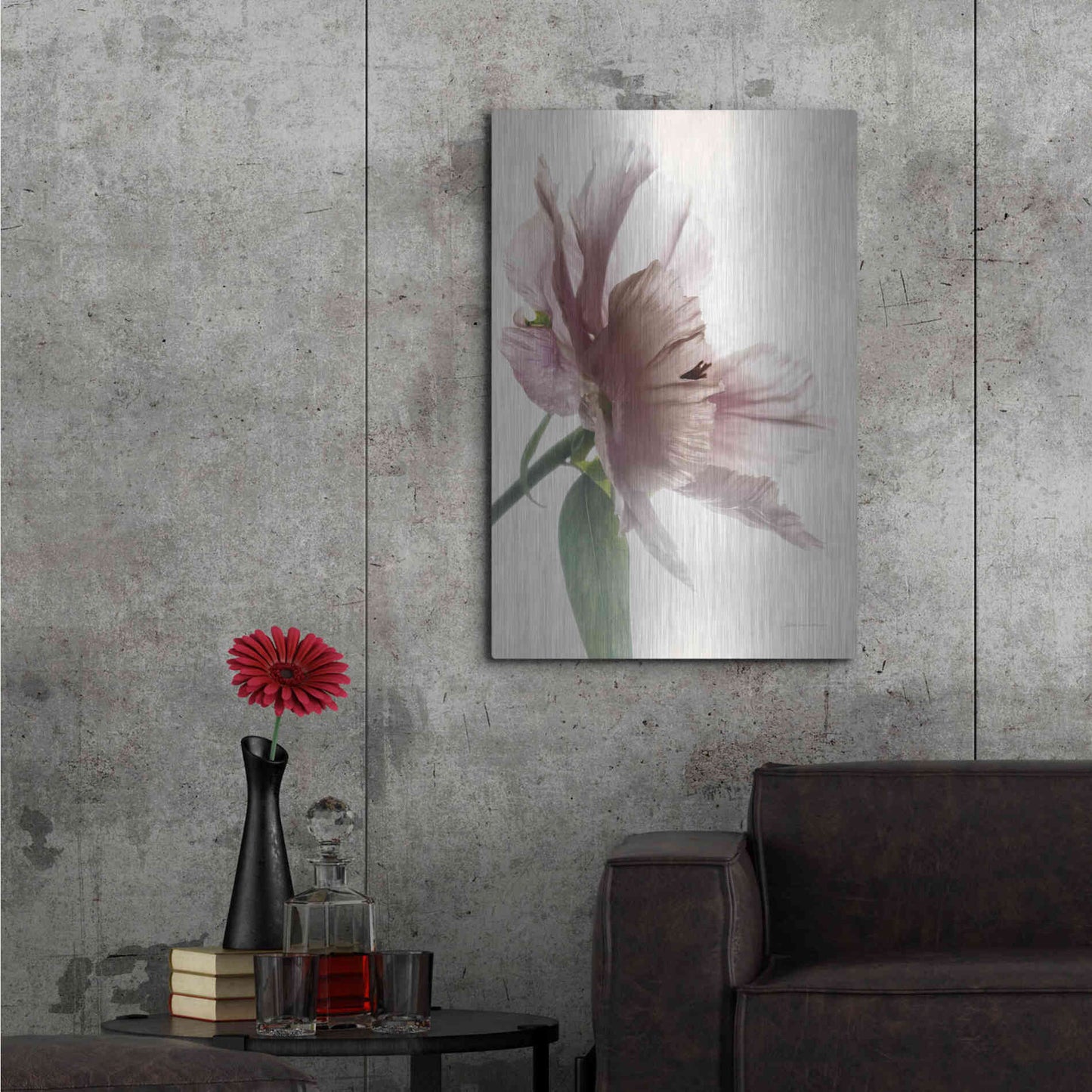 Luxe Metal Art 'Translucent Peony II' by Debra Van Swearingen, Metal Wall Art,24x36