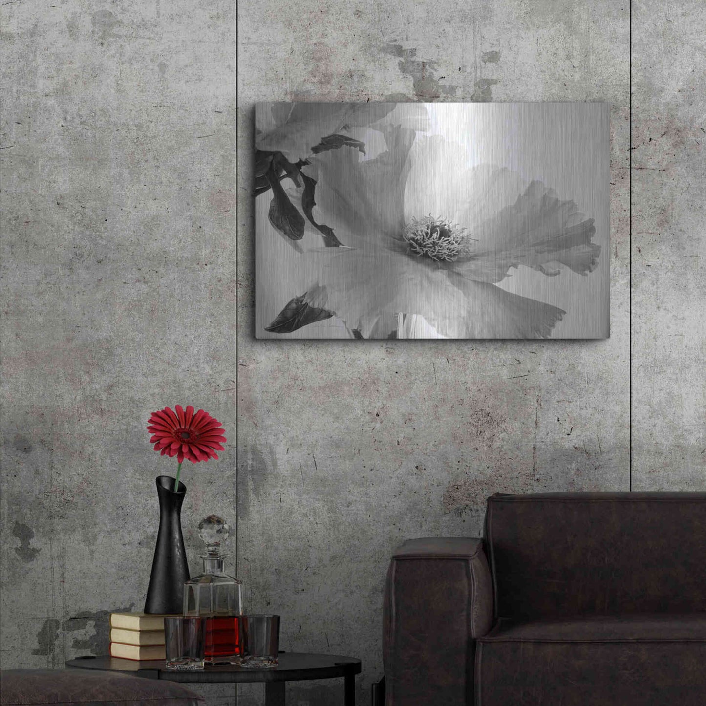 Luxe Metal Art 'Translucent Peony VIBW' by Debra Van Swearingen, Metal Wall Art,36x24