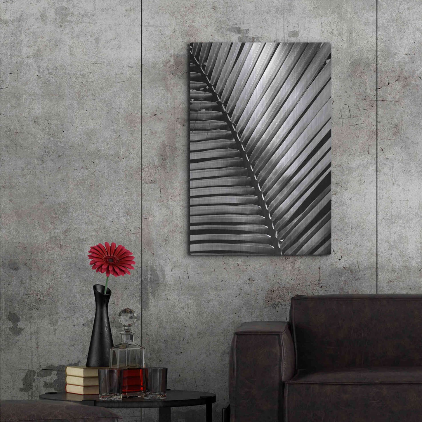 Luxe Metal Art 'Palm Frond I' by Debra Van Swearingen, Metal Wall Art,24x36