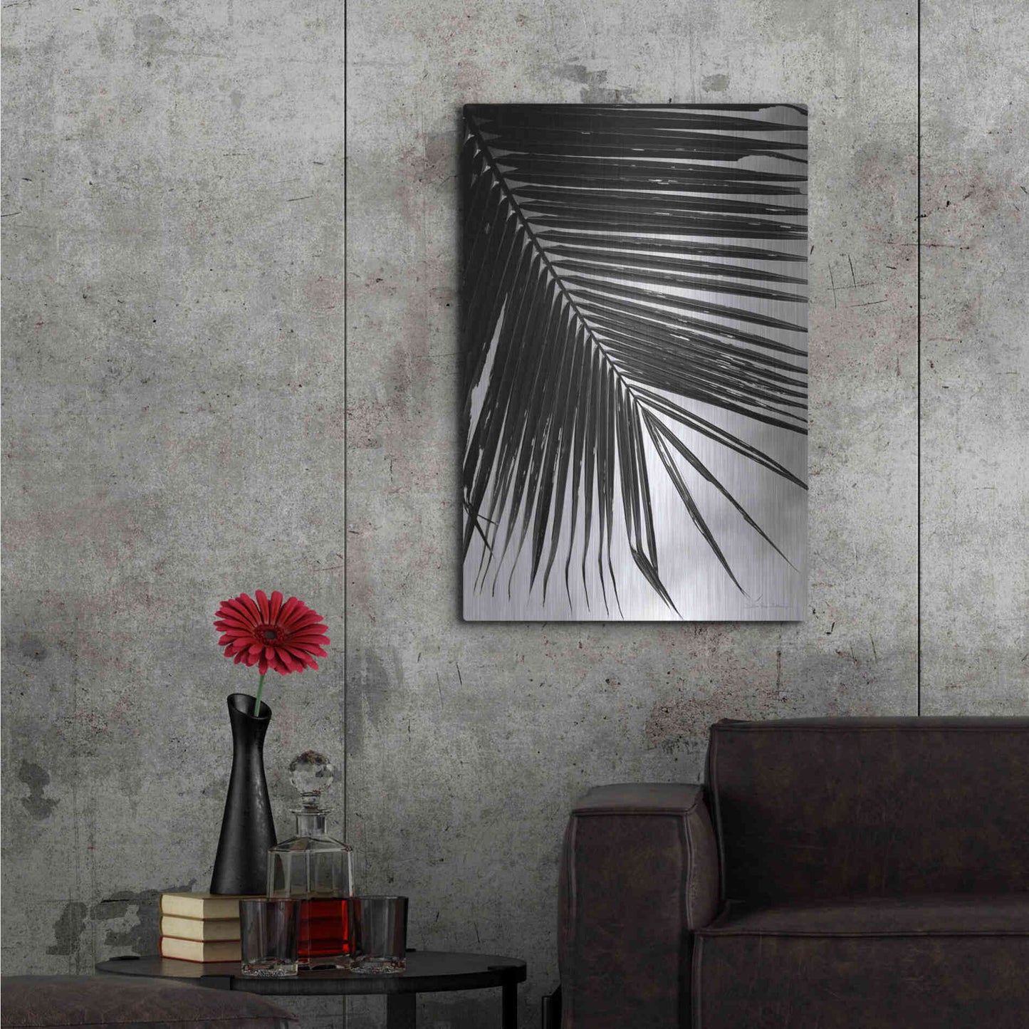 Luxe Metal Art 'Palm Frond II' by Debra Van Swearingen, Metal Wall Art,24x36