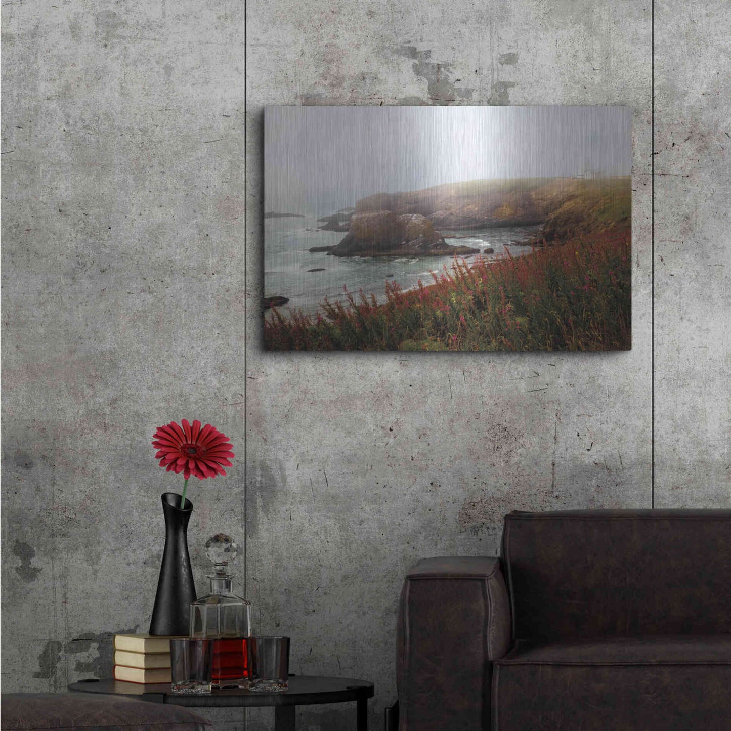Luxe Metal Art 'Lighthouse Fog' by Debra Van Swearingen, Metal Wall Art,36x24