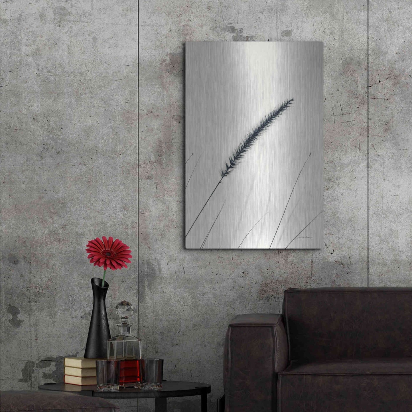 Luxe Metal Art 'Field Grasses V' by Debra Van Swearingen, Metal Wall Art,24x36