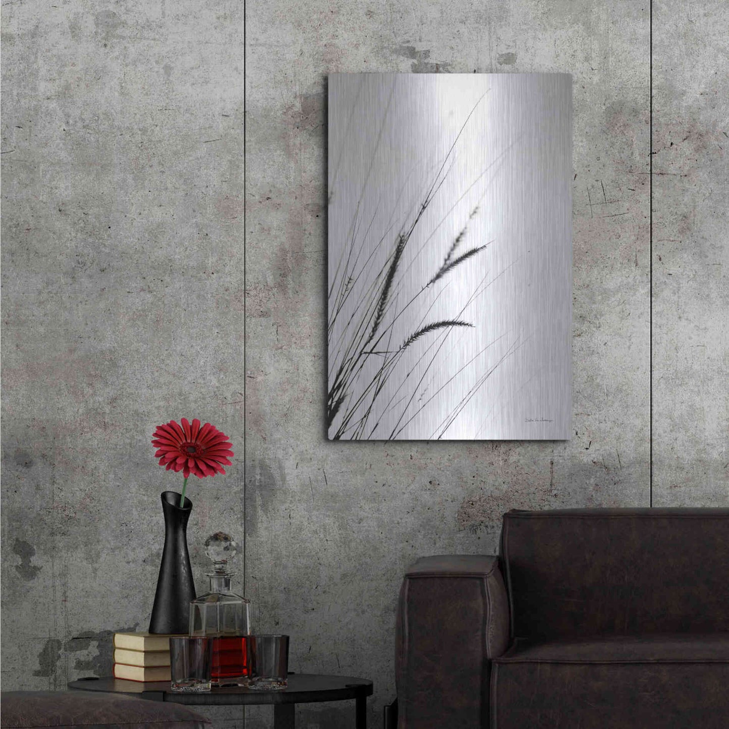Luxe Metal Art 'Field Grasses I White' by Debra Van Swearingen, Metal Wall Art,24x36