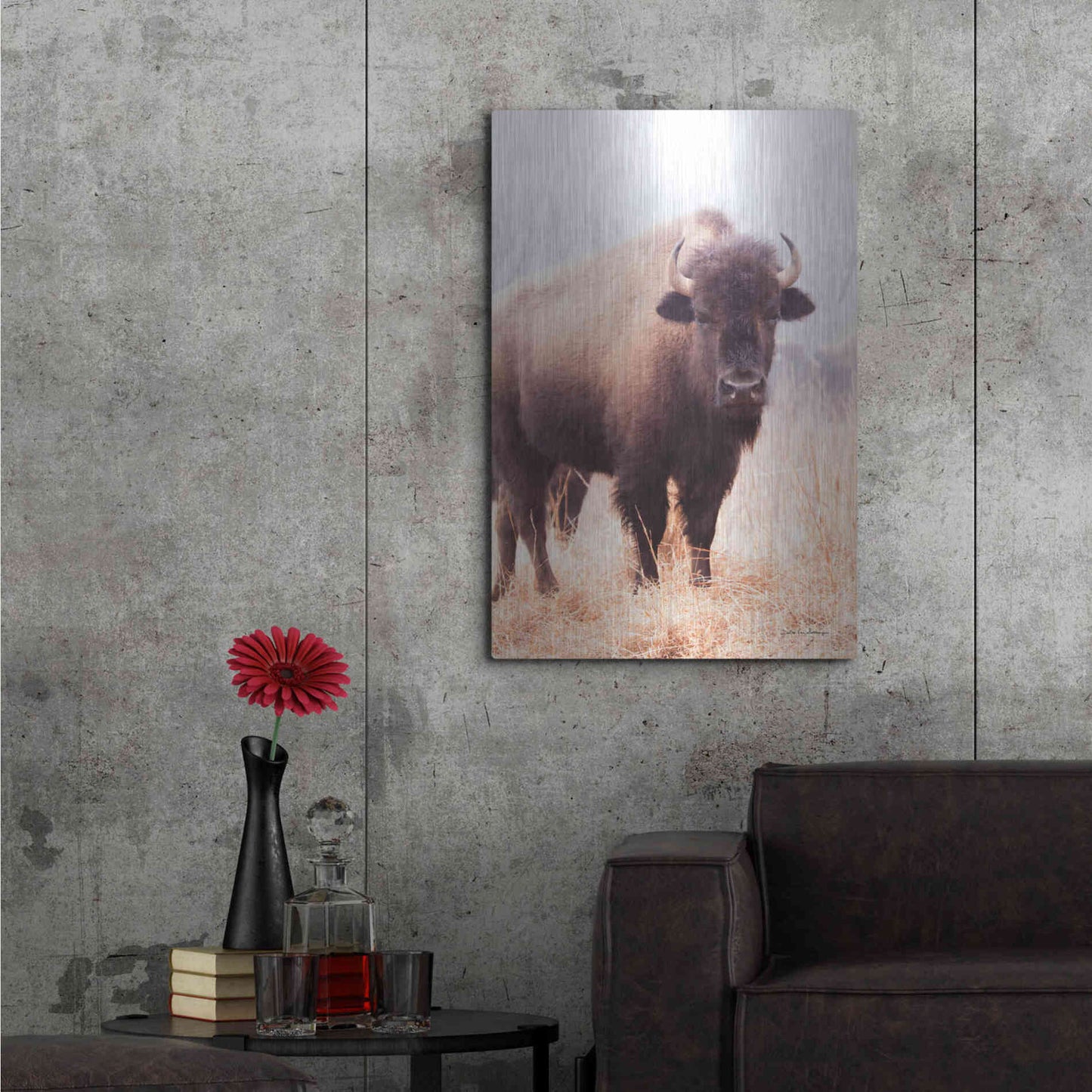 Luxe Metal Art 'American Bison V' by Debra Van Swearingen, Metal Wall Art,24x36