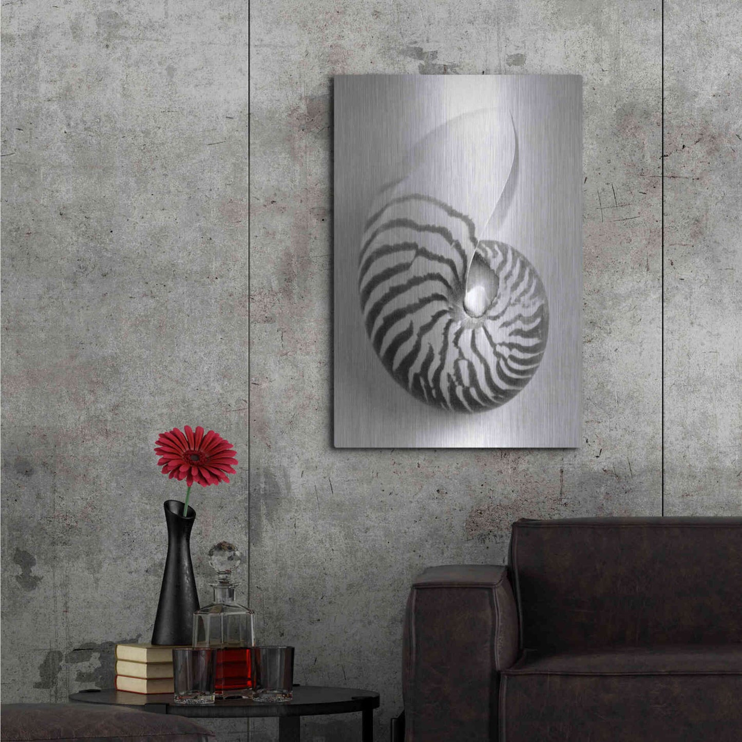 Luxe Metal Art 'Nautilus 2' by Debra Van Swearingen, Metal Wall Art,24x36