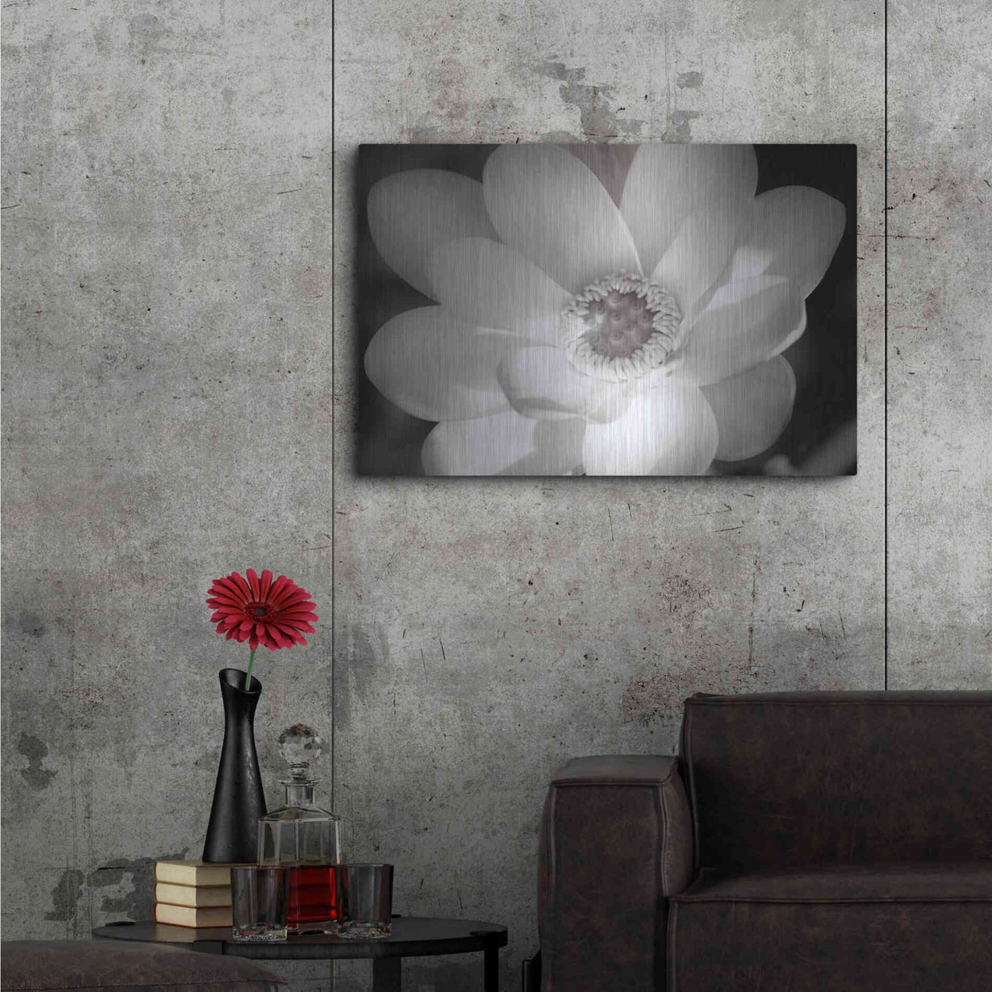 Luxe Metal Art 'Lotus Flower V' by Debra Van Swearingen, Metal Wall Art,36x24