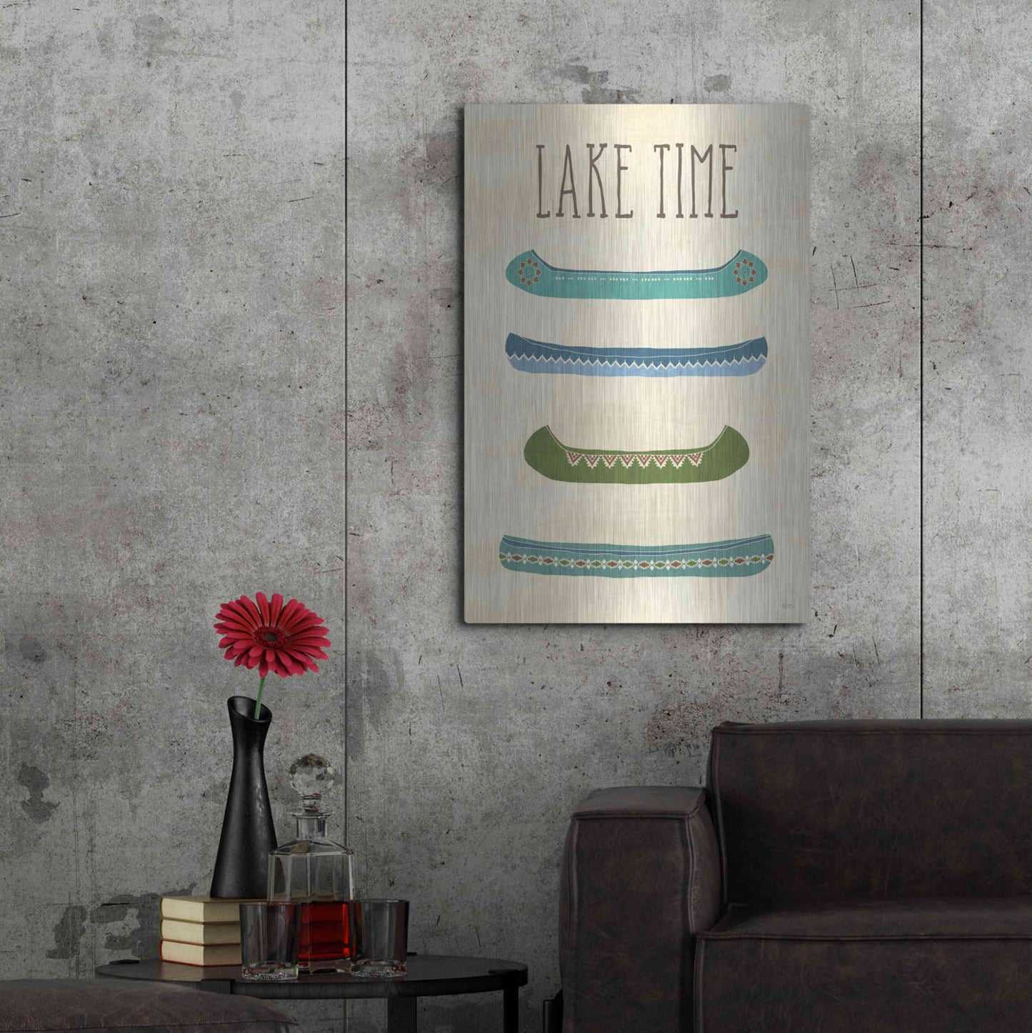 Luxe Metal Art 'Lake Retreat V' by Veronique Charron, Metal Wall Art,24x36