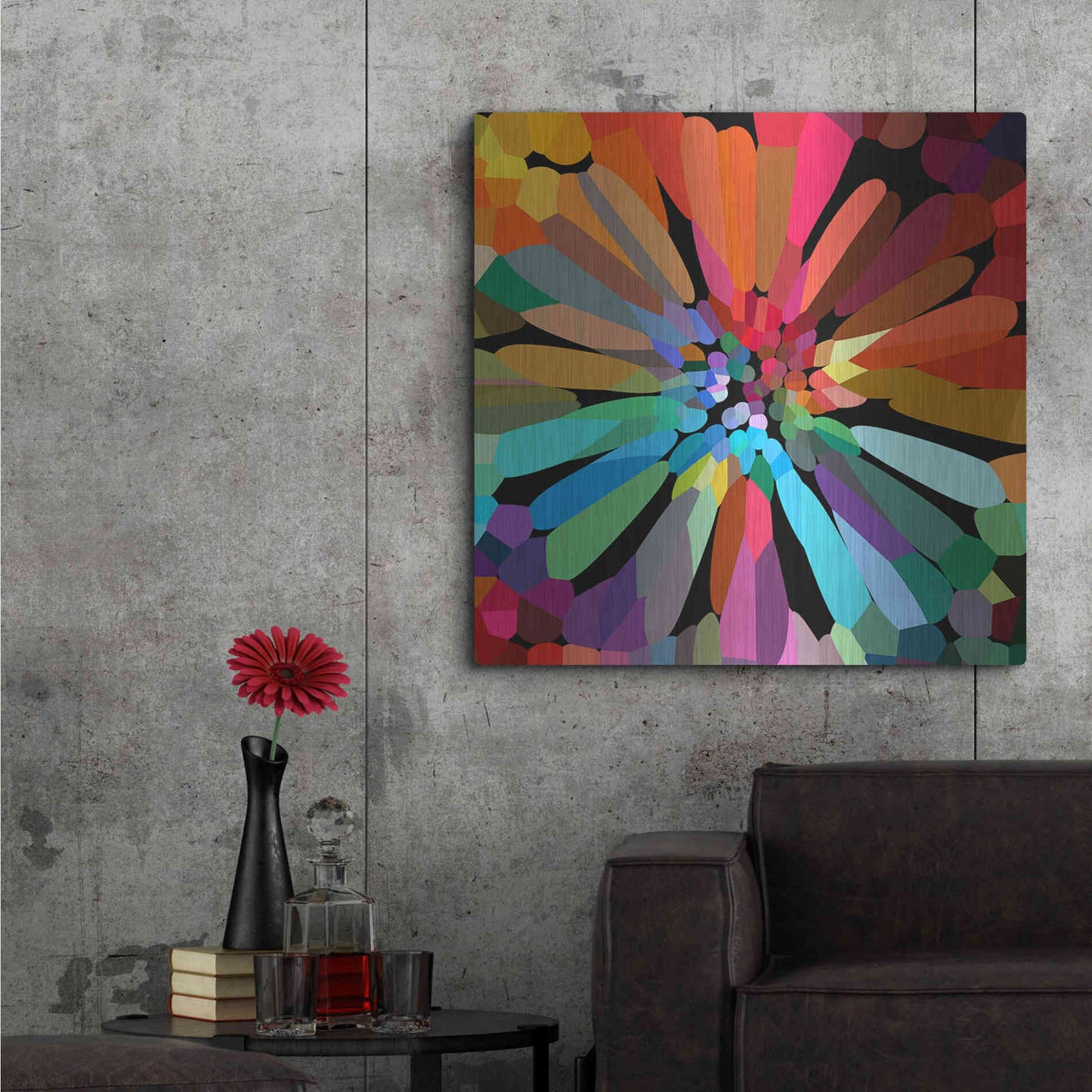 Luxe Metal Art 'Flower' by Shandra Smith, Metal Wall Art,36x36