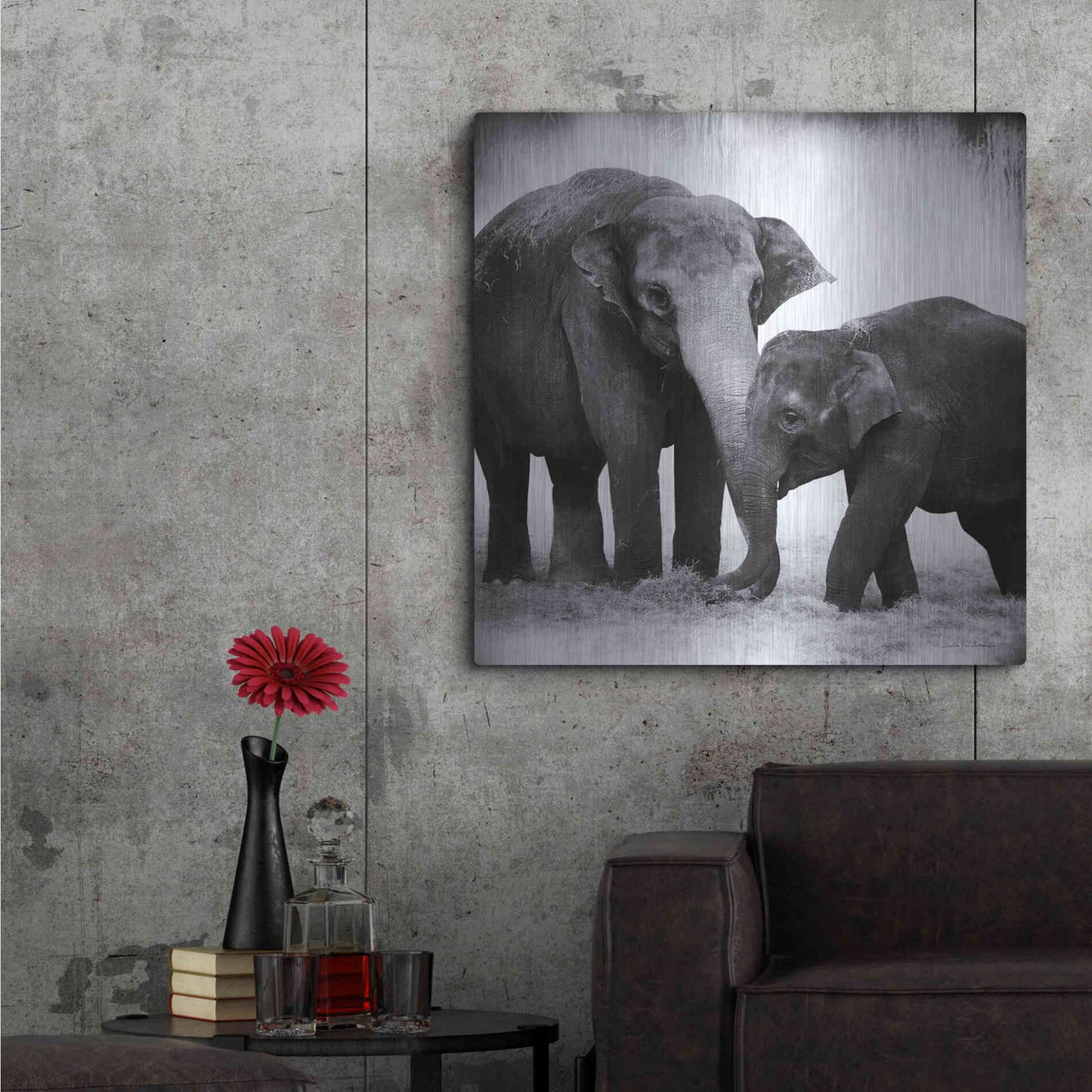 Luxe Metal Art 'Elephant III' by Debra Van Swearingen, Metal Wall Art,36x36