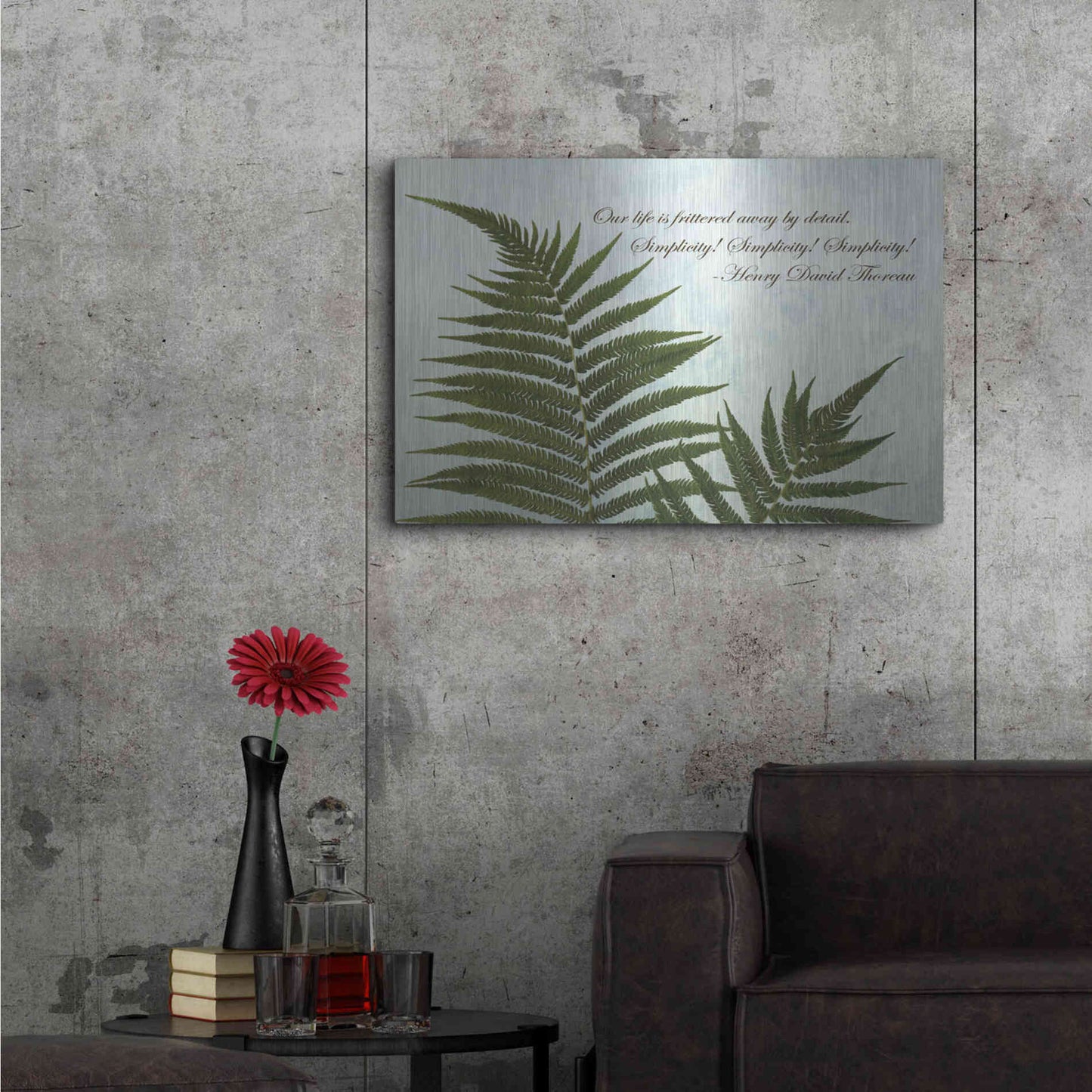 Luxe Metal Art 'Delicate Fern' by Debra Van Swearingen, Metal Wall Art,36x24