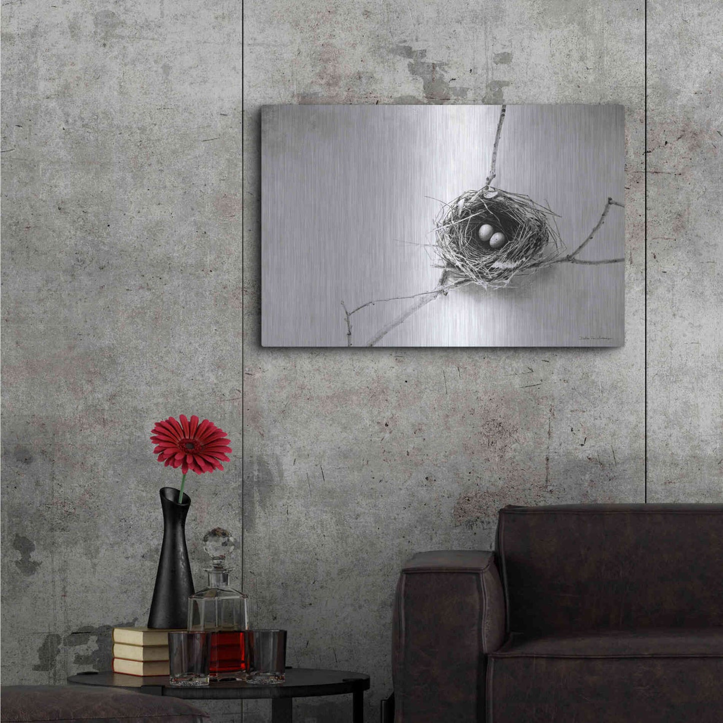 Luxe Metal Art 'Nest and Branch IV' by Debra Van Swearingen, Metal Wall Art,36x24