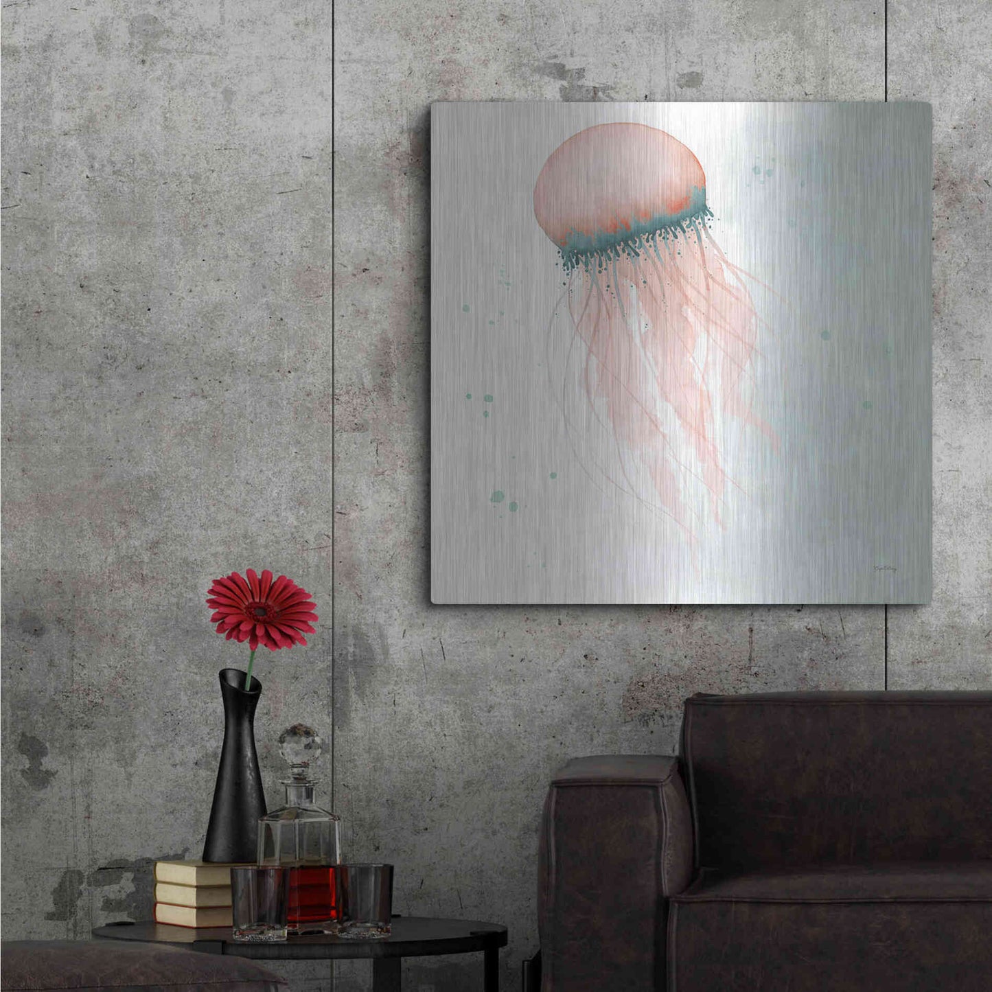 Luxe Metal Art 'Splash IV' by Elyse DeNeige, Metal Wall Art,36x36