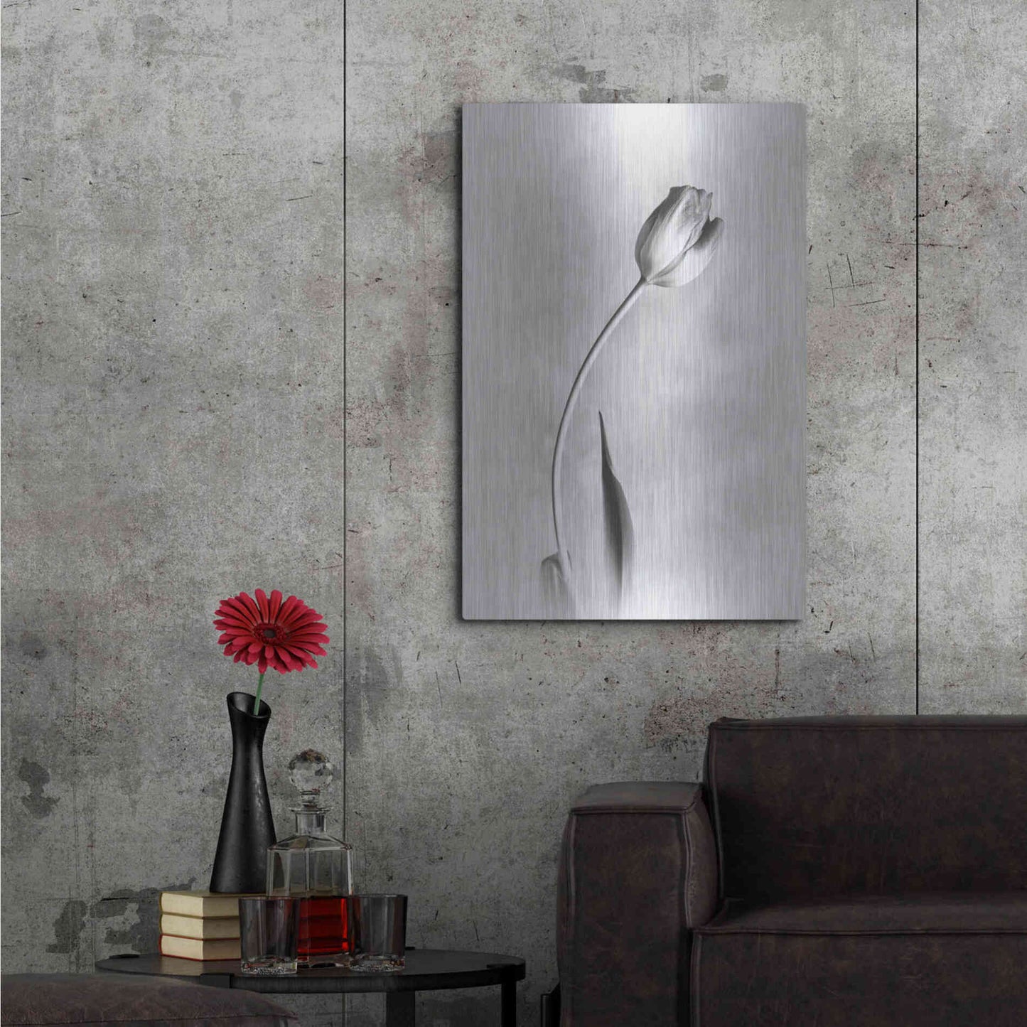 Luxe Metal Art 'Soft Tulips I' by Debra Van Swearingen, Metal Wall Art,24x36