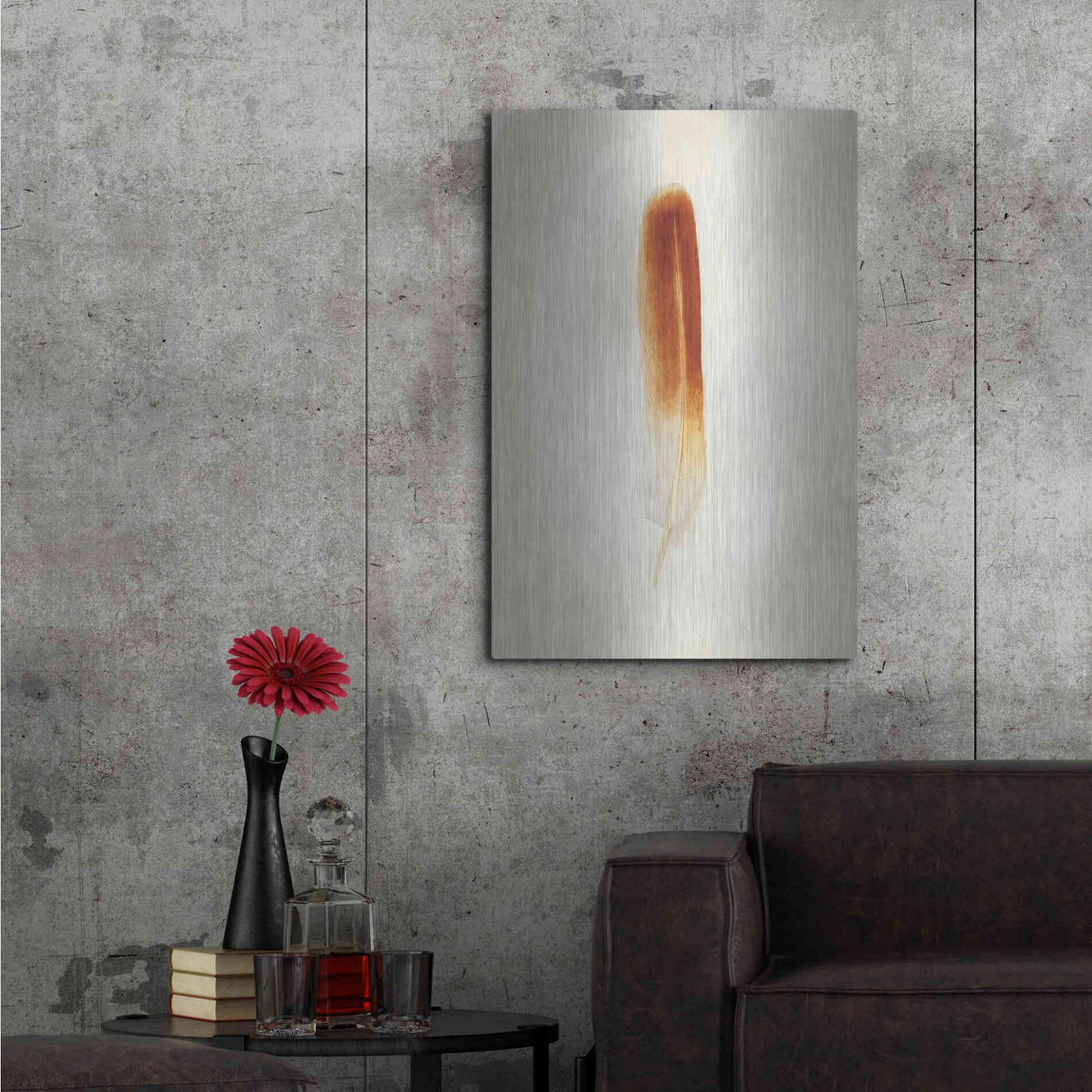 Luxe Metal Art 'Feather II' by Debra Van Swearingen, Metal Wall Art,24x36