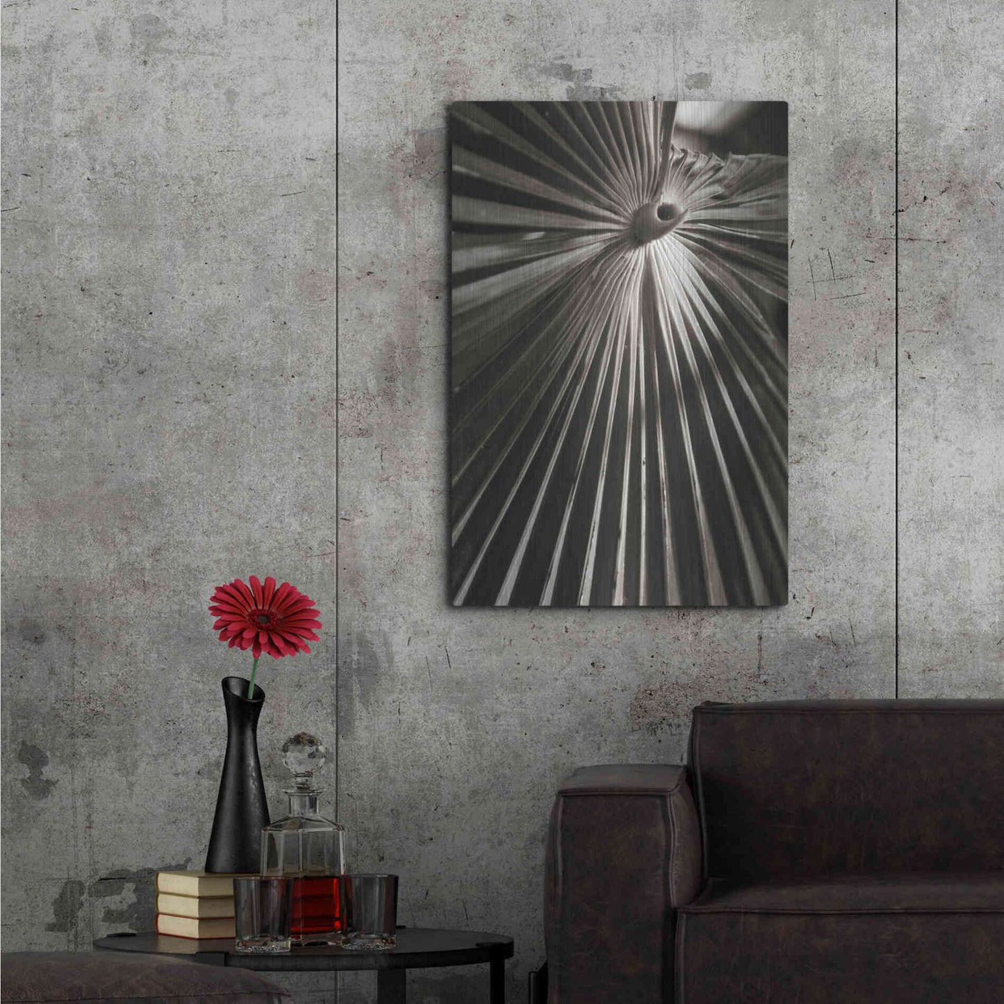 Luxe Metal Art 'Palm Frond 1' by Debra Van Swearingen, Metal Wall Art,24x36