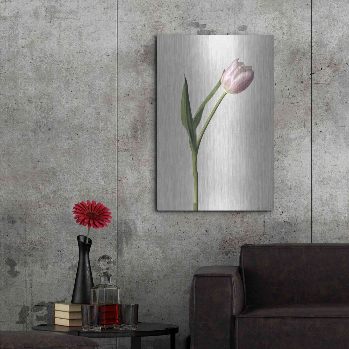 Luxe Metal Art 'Light Tulips II' by Debra Van Swearingen, Metal Wall Art,24x36