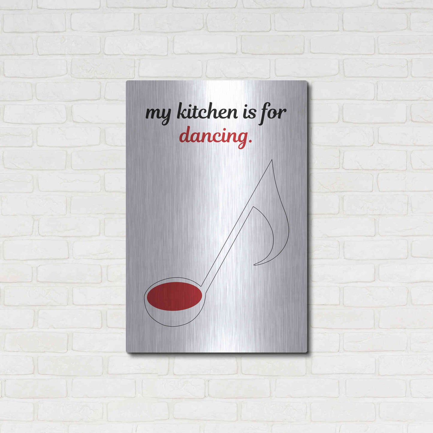 Luxe Metal Art 'My Kitchen is for Dancing' by Cesare Bellassai, Metal Wall Art,24x36