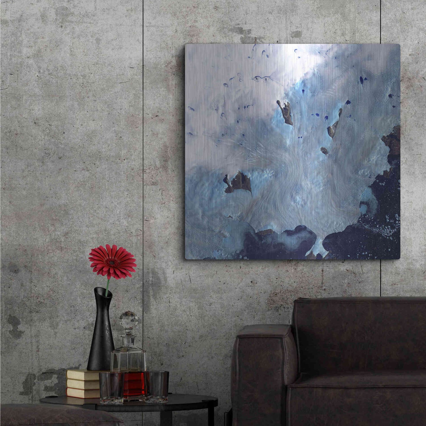 Luxe Metal Art 'Earth as Art: Greenland Coast' Metal Wall Art,36x36
