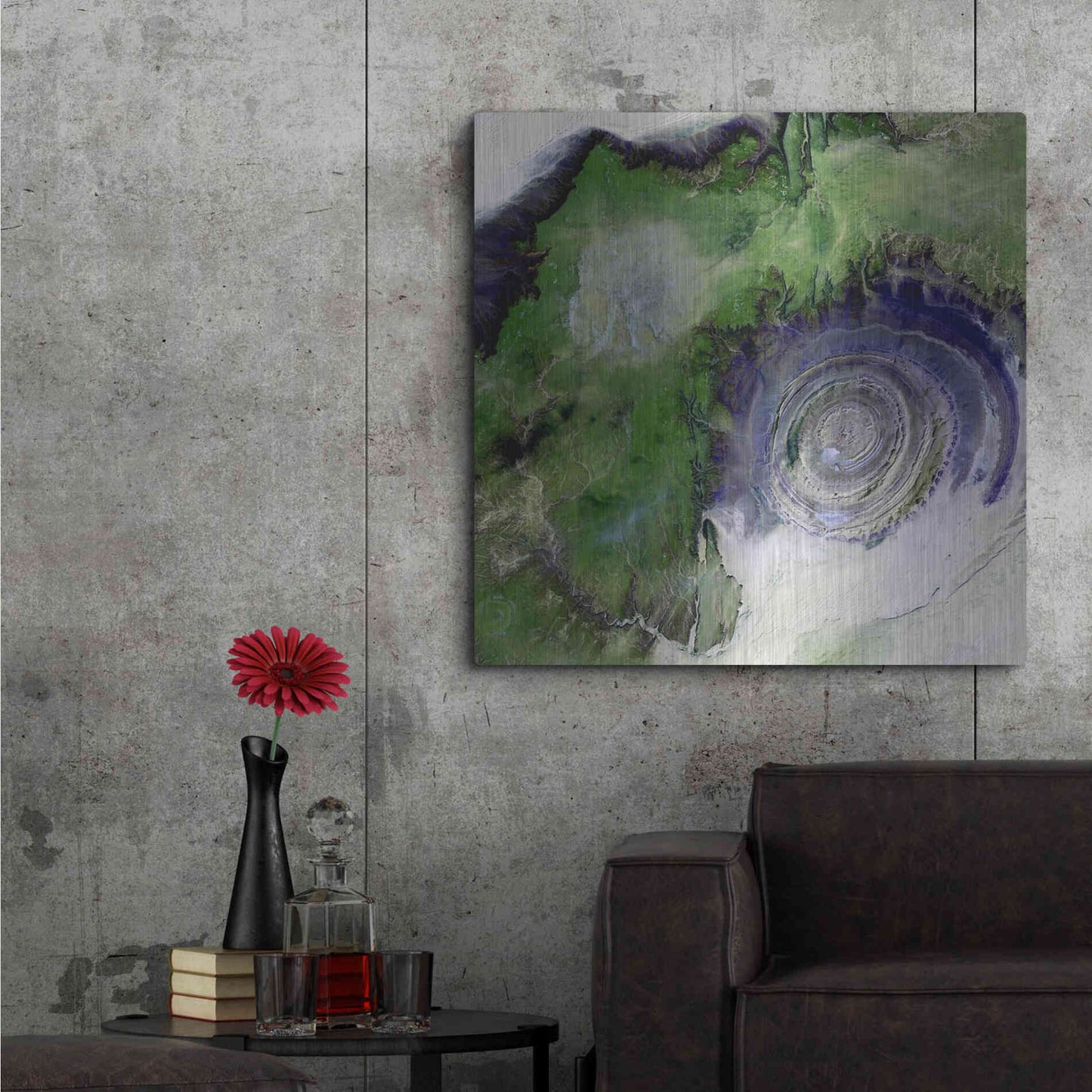 Luxe Metal Art 'Earth as Art: Richat Structure' Metal Wall Art,36x36