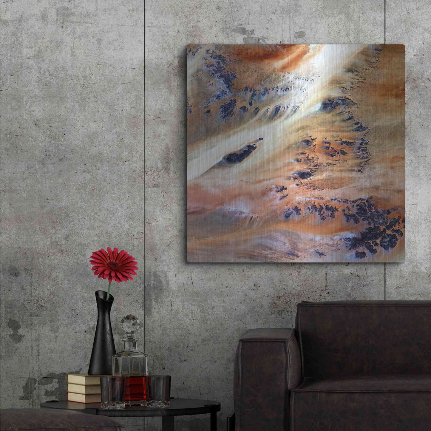 Luxe Metal Art 'Earth as Art: Terkezi Oasis' Metal Wall Art,36x36