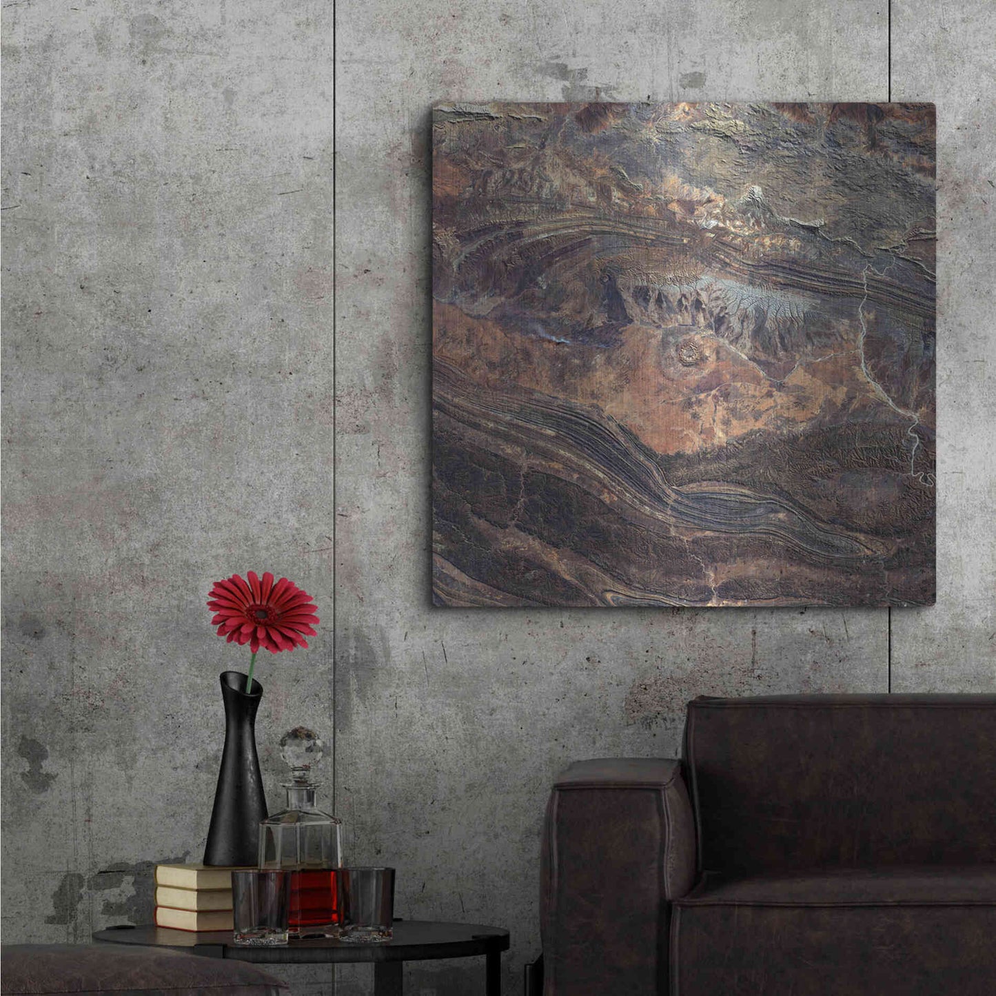 Luxe Metal Art 'Earth as Art: Gosses Bluff' Metal Wall Art,36x36