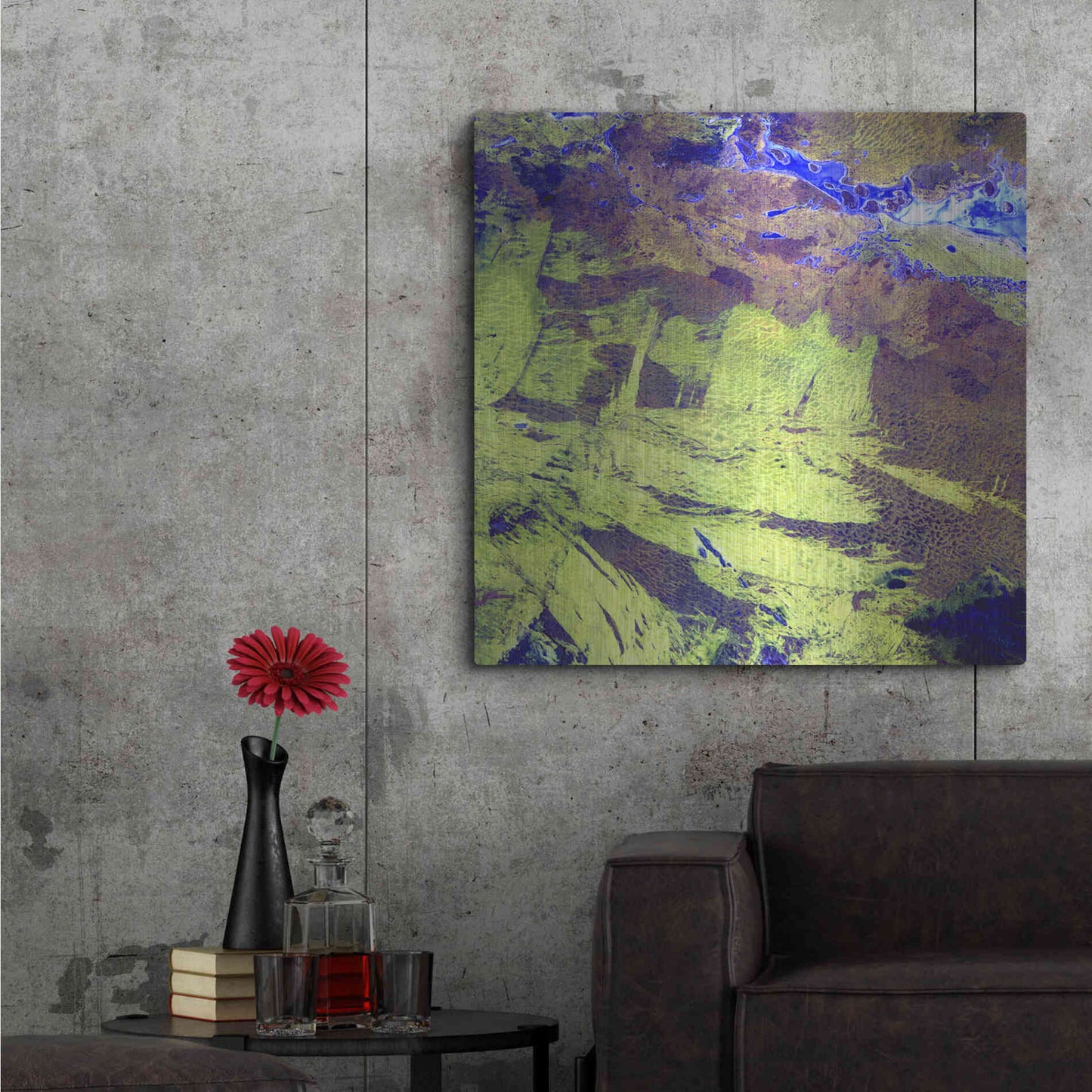 Luxe Metal Art 'Earth as Art: Lake Amadeus' Metal Wall Art,36x36