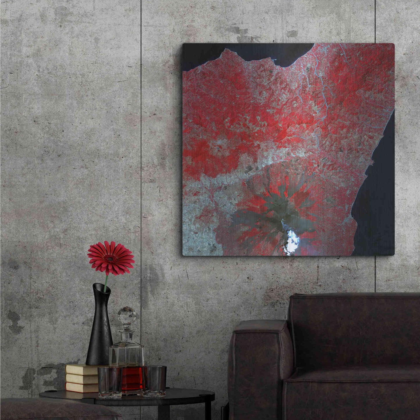 Luxe Metal Art 'Earth as Art: Mt. Etna' Metal Wall Art,36x36