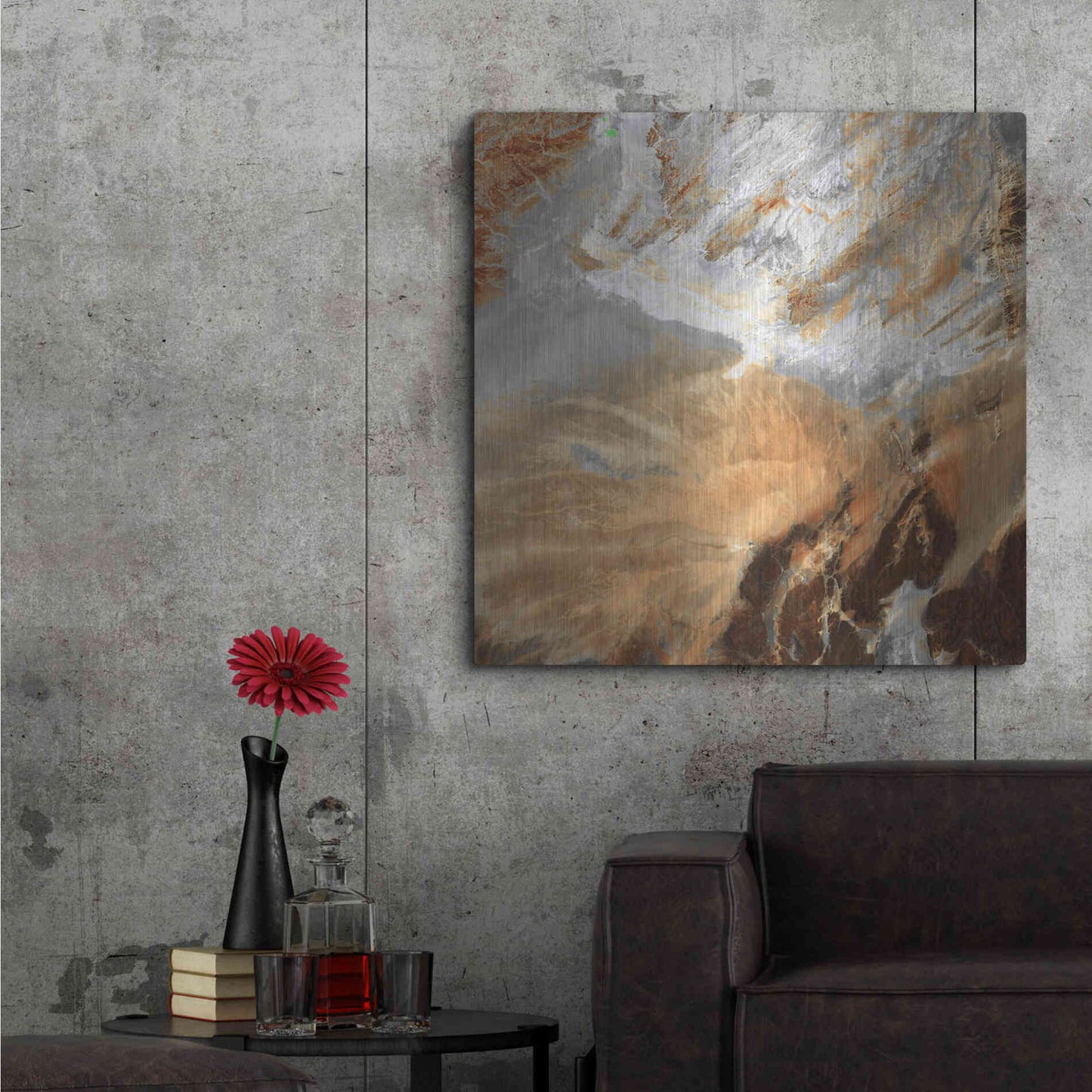 Luxe Metal Art 'Earth as Art: Algerian Sahara,' Metal Wall Art,36x36